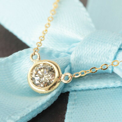 ダイヤモンド ネックレス K18 フクリン 0.2ct 【鑑別書付】 4月誕生石 バイザヤード ティファニー タイプ ダイアネックレス フクリン プレゼント ホワイトゴールド イエローゴールド 即納 記念日 誕生日 彼女 刻印 送料無料