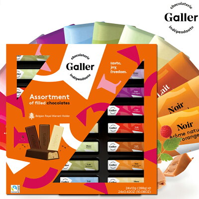 【Galler公式】ベルギー王室御達用チョコレート ガレー ミニバー24個入【フェアトレード チョコ 詰め合わせ スイーツ ハロウィン お菓子 プレゼント ギフト 2020 人気 個包装 小分け お祝い 手土産 贈答 接待 会社 お配り クリスマス お歳暮】