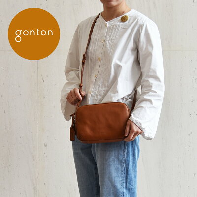【genten公式】 ゲンテン genten 本革バッグ レディース トラディショナル ショルダーバッグ シンプル ナチュラル トスカ BOX型ミニショルダーバッグ 44012 (40363)