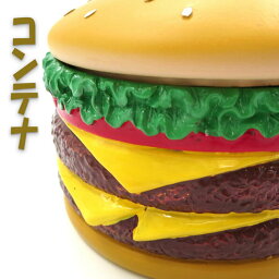 ハンバーガーの小物入れ ハンバーガー マルチコンテナ ケース 収納 入物 小物入れ レジン製 インンテリア リアル 装飾 まるで本物