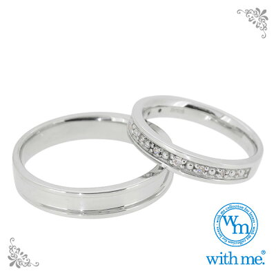 with me スワロフスキージルコニア ハーフエタニティ シルバー ペア リング 7〜19号 シルバーアクセサリー メンズ レディース お揃い 指輪 SV925 プレゼント ギフト ブランド メンズリング 男性用指輪 カップル 人気 おしゃれ