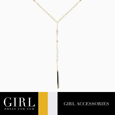 【メール便送料無料】ネックレス アクセサリー ロングネックレス ロング アクセ 結婚式 パーティー パーティ 冠婚葬祭 フォーマル レディース 結婚式ネックレス フェイクパール Y字 ビジュー キラキラ メタルバー 合金 秋 冬 秋冬