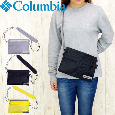 Columbia コロンビア サコッシュ 防水 バッグ サコッシュバッグ メンズ/レディース ジャックスリム ブラック/グレー/イエロー PU8177 斜めがけ 撥水 ショルダーバッグ アウトドア 旅行 トラベル ポーチ フェス 自転車 通勤 通学 【 メール便 対応】