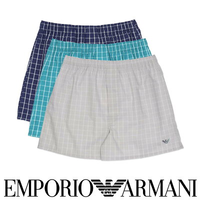 EMPORIO ARMANI エンポリオ アルマーニ ウィンドウチェック ウーブン トランクス パンツ 【M/L】 男性 メンズ プレゼント 無料ラッピング 贈答 ギフト 54220002 公式ショップ 正規ライセンス商品