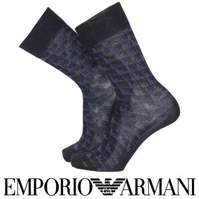EMPORIO ARMANI ( エンポリオ アルマーニ )ビジネス Dress レジメンタルイーグル総柄 抗菌防臭クルー丈 メンズ 男性 紳士 ソックス 靴下プレゼント 贈答 ギフト2312-444