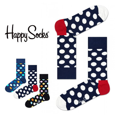 セール!35%OFF Happy Socks ハッピーソックス BIG DOT ( ビッグ ドット ) クルー丈 ソックス 靴下 紳士 メンズ & レディース 男性 メンズ プレゼント 無料ラッピング 贈答 ギフト 10201001