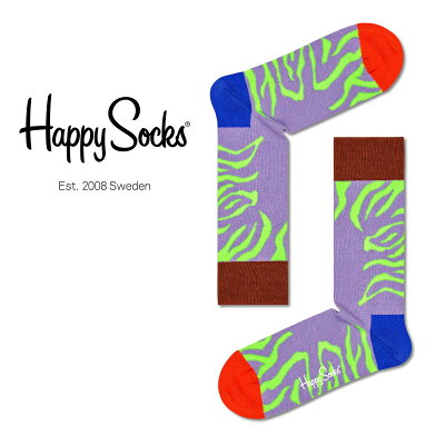 セール!42%OFF Happy Socks ハッピーソックス Tiger Rave ( タイガー レイブ ) クルー丈 ソックス 靴下 紳士 メンズ & レディース 男性 メンズ プレゼント 無料ラッピング 贈答 ギフト 10211052
