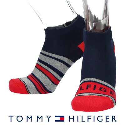 セール! TOMMY HILFIGER トミーヒルフィガー 日本製 リバーシブル ボーダー×THロゴ スニーカー丈 メンズ カジュアル 靴下 男性 メンズ プレゼント 無料ラッピング 贈答 ギフト 02552402 公式ショップ 正規ライセンス商品