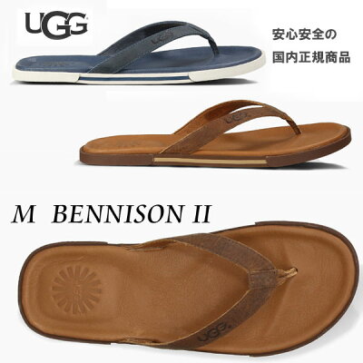 メンズ【2019SS】【 ugg 国内正規商品 】 UGG ( アグ ) ugg BENNISON 2 【 NAVY 】【 LUGGAGE 】 ugg サンダル 正規品 メンズ レザー トング ベニソン II ベニッソン