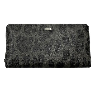 ドルチェ&ガッバーナ 財布 メンズ DOLCE&GABBANA ラウンドファスナー長財布 レオパード ダークグレー系 PVC×レザー BP1672 A7359 8B836-17