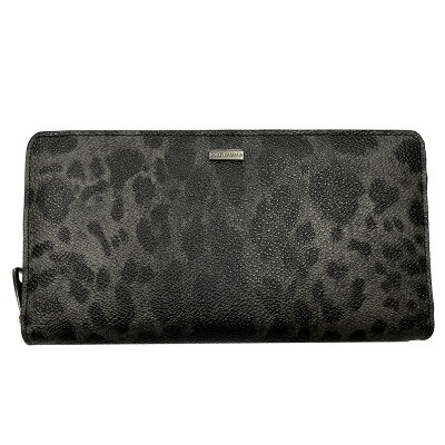 ドルチェ&ガッバーナ 財布 メンズ DOLCE&GABBANA ラウンドファスナー長財布 レオパード ダークグレー系 PVC×レザー BP1672 A7359 8B836-19