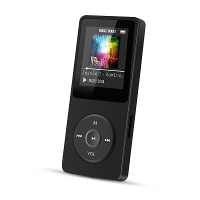 AGPTEK 音楽プレーヤー MP3プレーヤー 新型 最大70再生時間 ロスレス音質 高音質 超軽量 コンパクト 内蔵容量8GB マイクロSDカードに対応 ブラック A02