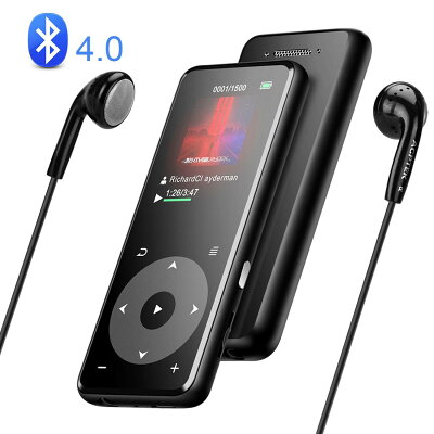 AGPTEK 音楽プレーヤー bluetooth搭載 MP3プレーヤー Hi-Fiロスレス音質 デジタルオーディオプレーヤー 光るタッチボタン 歩数計 合金製 内蔵8GB 最大128GBマイクロSDカード対応 A16TB ブラック