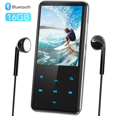 音楽プレーヤー MP3プレーヤー Bluetooth4.1 スピーカー搭載 デジタルオーディオプレーヤー 2.4インチ大画面 独立音量ボタン 内蔵16GB TFカード対応 HIFI高音質 超軽量 2.5D曲面保護ケース 日本語対応 ウォークマン AGPTEK