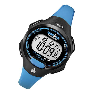 TIMEX (タイメックス) T5K5269J IRONMAN 10-LAP MIDSIZE/アイアンマン 10ラップ ミッドサイズ ラバーベルト スカイブルー×ブラック 輸入品 レディースウォッチ 腕時計【あす楽対応】