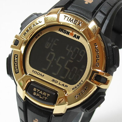 TIMEX (タイメックス) TW5M06300 IRONMAN 30-LAP/アイアンマン 30ラップ ラギッド デジタル ラバーベルト ブラック×ゴールド メンズウォッチ 腕時計【あす楽対応】