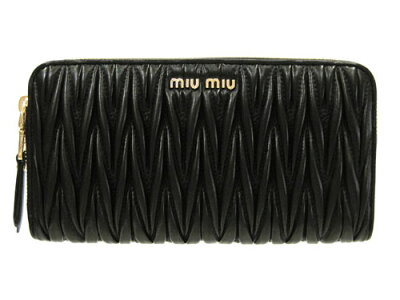 ミュウミュウ MIU MIU 財布 長財布 レディース ラウンドファスナー長財布 5ML506 MATELASSE NERO ブラック【ミウミウ】【MIUMIU】【ミュウ・ミュウ】【MIU・MIU】【さいふ】【サイフ】【新作モデル・新品・正規品】【楽ギフ_包装】【532P19Apr16】