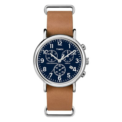 TIMEX WEEKENDER CHRONOGRAPH 40MM タイメックス ウィークエンダー クロノグラフ 40MM TW2P62300 腕時計 メンズ アナログ シルバー ネイビー レザー 革ベルト