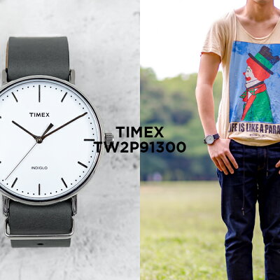 TIMEX FAIRFIELD 41MM MENS タイメックス フェアフィールド 41MM メンズ TW2P91300 腕時計 レディース アナログ グレー ホワイト 白 レザー 革ベルト