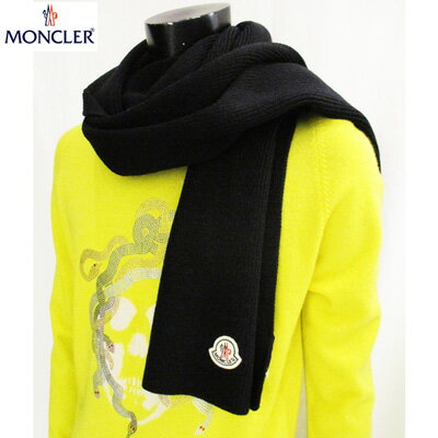 【送料無料】 2018年秋冬新作 モンクレール(MONCLER) 男女兼用 マフラー プレゼント最適 プレゼント 贈り物 ギフト クリスマス ラッピング ニット ロゴ入り 黒 0000800 04957 999 【楽ギフ_包装】【smtb-tk】 81A