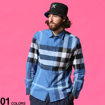 最大2000円offクーポン配布中■BURBERRY (バーバリー) チェック ストレッチコットン ポプリン 長袖 シャツブランド メンズ 男性 トップス シャツ 長袖 チェックシャツ 春 伸縮 カジュアルシャツ コットン BB8038656