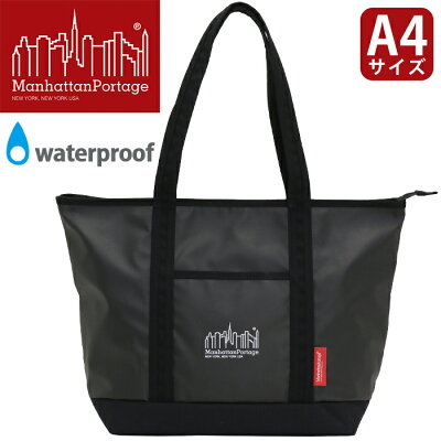 <ポイント10倍> トートバッグ ManhattanPortage マンハッタンポーテージ 正規品 トート A4 撥水 はっ水 丈夫 アウトドア 旅行 MPロゴ ウォータープルーフ プリンテッド チェリーヒル トートバッグ MP Logo Printed Cherry Hill Tote Bag MP1306ZP