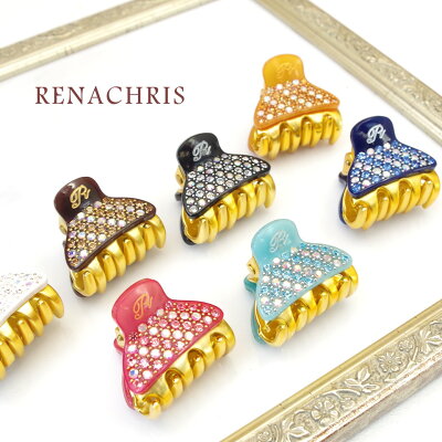 【全7色】RenaChrisレナクリス★パヴェスワロフスキーのMINIバンスヘアクリップ【メール便OK】hai030 韓国ヘアアクセサリー 韓国アクセサリー