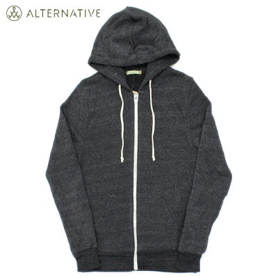 ALTERNATIVE APPAREL/Rocky Eco-Fleece Full Zip Hooded Parka(オルタナティブアパレル/エコフリースジップフードパーカー)【F9590/裏起毛/スウェット/アメリカンアパレル系/アメアパ系/メンズ/レディース】【39ショップ送料無料ライン対応】
