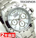 テクノス 腕時計（メンズ） 【 2000円offクーポン配布中 】TECHNOS テクノス メンズ クロノグラフ 10気圧防水 ブラック 腕時計 バンド調節工具付属 TSM401SW 【あす楽対応】