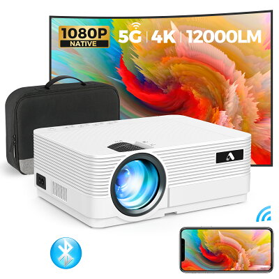 【期間限定1500円クーポン!】プロジェクター 小型 5GWIFI 9500lm フルHD 1080p Bluetooth5.1 【専用バッグ付き】スマホ 直接接続 250インチ大画面 ズーム機能 台形補正 内蔵スピーカーWiFi/Bluetooth/USB/HDMI/SWITCH/パソコン/IOS/Android/DVDなど接続可