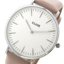 クルース CLUSE ラ・ボエーム レザーベルト 38mm レディース 腕時計 CL18214 ホワイト/ピンク