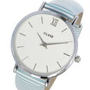 クルース CLUSE ミニュイ レザーベルト 33mm レディース 腕時計 CL30028 ホワイト/ブルーストライプ