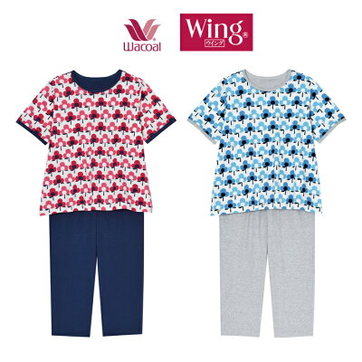 ワコール Wing パジャマ 綿100% 5分袖 8分丈 薄手 レディース ナイトウェア ルームウェア 春 母の日 敬老の日 一部地域除き 送料無料 EP8037