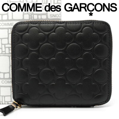 コムデギャルソン 二つ折り財布 COMME des GARCONS コンパクト財布 レディース メンズ ブラック SA210EB EMBOSSED BLACK 【あす楽】【送料無料】