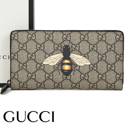 グッチ 財布 GUCCI ラウンドファスナー長財布 ビー(蜂) GGスプリーム メンズ レディース ベージュ×ブラウン 451273-K5V1N-8666 【あす楽】【送料無料】