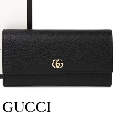 グッチ 財布 GUCCI フラップ長財布 プチマーモント レディース メンズ ブラック 456116-CAO0G-1000 【あす楽】【誕生日 お祝い プレゼント ギフト】