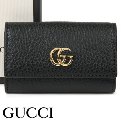 グッチ 6連キーケース GUCCI キーホルダー プチマーモント ブラック レディース メンズ 456118-CAO0G-1000 【あす楽】【バレンタイン 誕生日 お祝い プレゼント ギフト】