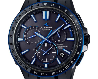 カシオ オシアナス GPSハイブリッド電波ソーラー OCW-G1200B-1AJF CASIO OCEANUS ソーラー 電波時計 GPS クロノグラフ ツーセラミックベゼル 紋紗塗 DLC ブラックチタン メンズ 腕時計