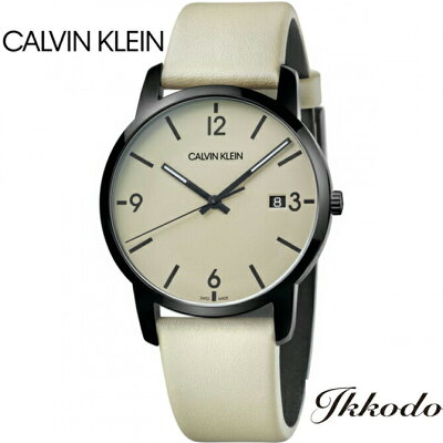 カルバンクライン☆Calvin Klein☆CK☆CITY☆シティ☆クォーツ☆ステンレスケース(PVD加工ポリッシュ仕上げ)☆43mm☆レザーストラップ☆3気圧防水☆スイス製☆正規品☆2年保証☆K2G2G4GK