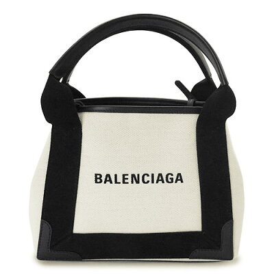 バレンシアガ ハンドバッグ BALENCIAGA 2WAY ショルダーバッグ NAVY CABAS キャンバス バイカラー ナチュラル×ノワール 390346 AQ38N 1081/NATUREL×NOIR/XSサイズ