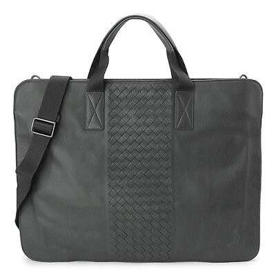 ボッテガヴェネタ ビジネスバッグ 337092 VN031 2186 メンズ バッグ ブリーフケース BOTTEGAVENETA イントレチャート 編み込み レザー ダークグレー