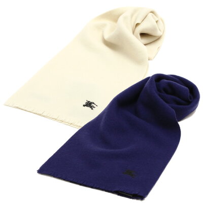 【10%OFFクーポン配布中】バーバリー/BURBERRY"エンブロイダリー・フェルトウールスカーフ"138*20cm・ワンポイントロゴ・プレーン・無地マフラー・ストール(アイボリー・ネイビー)4075249 10010/4075250 4100