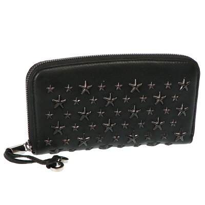 【目玉商品+5倍】ジミーチュウ/JIMMY CHOO"FILIPA ENL・フィリッパ"スタースタッズラウンドファスナー長財布(ブラック×ブラック)FILIPA ENL 000074/BLACK*BLACK