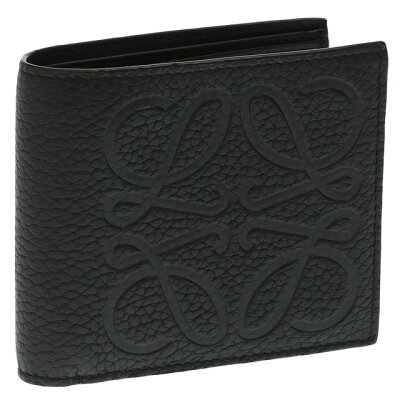 【PT5倍】ロエベ/LOEWE"SIGNATURE BIFOLD COIN WALLET・バイフォールド ウォレット" グレインカーフ・2つ折り財布(ブラック)C500302X02 1100/GRAINED CALF/BLACK