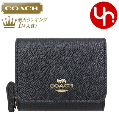 【24時間限定ポイント10倍】コーチ COACH 財布 三つ折り財布 F37968 ブラック 特別送料無料 コーチ ラグジュアリー クロスグレーン レザー スモール トライフォールド ウォレット アウトレットレディース ブランド 通販 2021 母の日