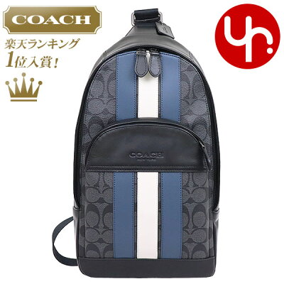コーチ COACH バッグ ショルダーバッグ F67249 チャコールデニム×チョーク 特別送料無料 コーチ ヒューストン ヴァーシティ ストライプ シグネチャー レザー スリング パック ボディー バッグ アウトレット品メンズ レディース ブランド 通販 2020 バレンタイン あす楽