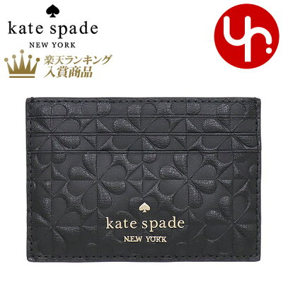 【母の日限定ポイント10倍】ケイトスペード kate spade 小物 カードケース WLRU6154 ブラック 特別送料無料 ホリー スペード クローバー ジオ エンボスド レザー スモール スリム カード ホルダー アウトレットレディース ブランド 通販 2021 母の日