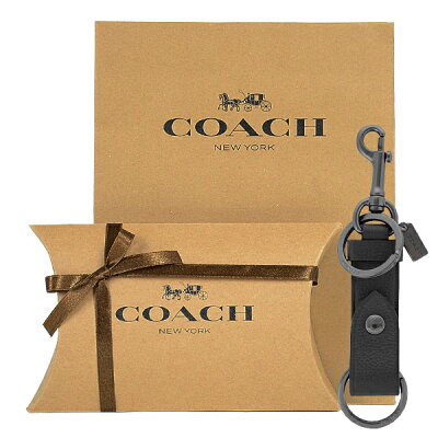 【コーチ箱&紙袋付き・ラッピング済み】 ギフトセット コーチ COACH アウトレット メンズ 小物 キーホルダー F37533 QB/BK(ブラック) ブラック