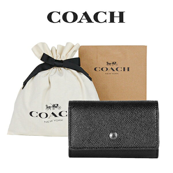 コーチ キーケース（メンズ） 【コーチ箱＆紙袋付き・ラッピング済み】 ギフトセット コーチ COACH アウトレット メンズ 小物 キーケース F73992 QB/BK(ブラック) ブラック