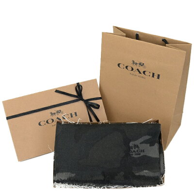 ★ 【紙袋・ラッピング代込み】 ギフトセット コーチ COACH メンズ 送料無料 ライトウェイト カモフラージュ スカーフ ストール 85846 E83(グレーカモフラージュ)